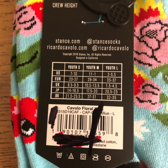 Stance Kids Ricardo Cavolo Floral Socks L 2-5.5 - Picture 4 of 4